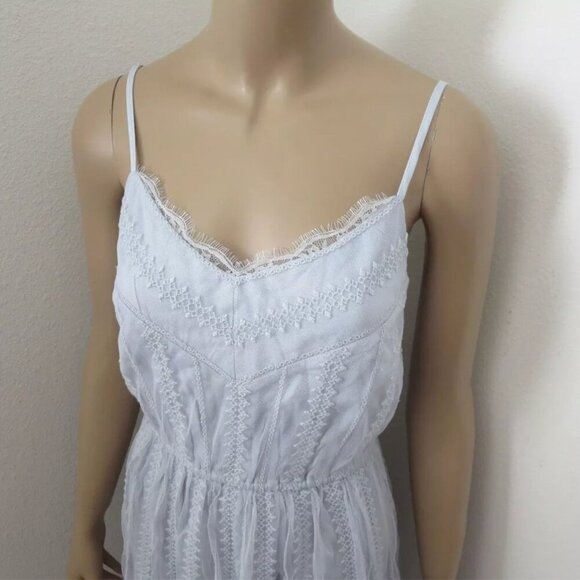 NWT Abercrombie Womens Embroidered Mesh Lace Dress Size XS Light Blue - Picture 4 of 6